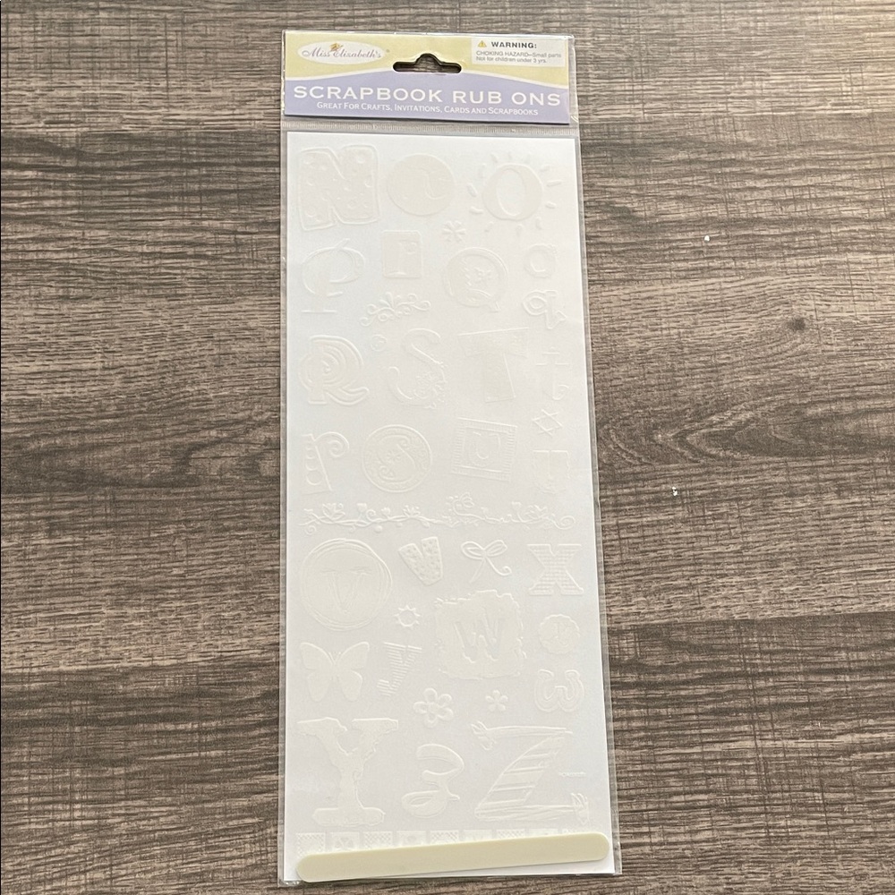 White Scrapbook Rub Ons